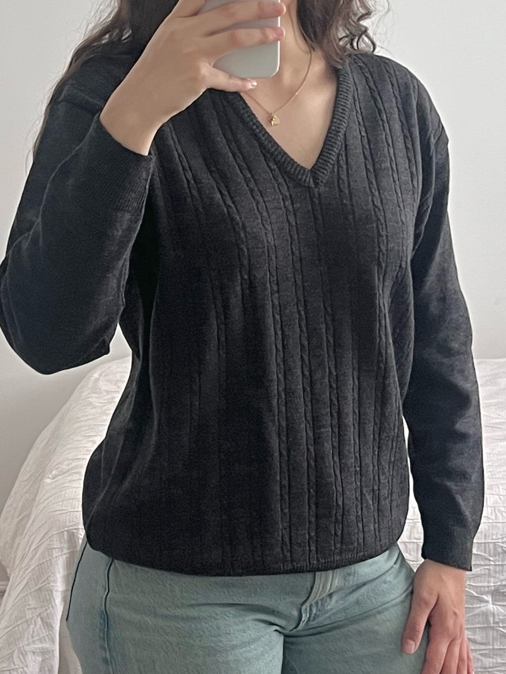 Italian wool v-neck sweater